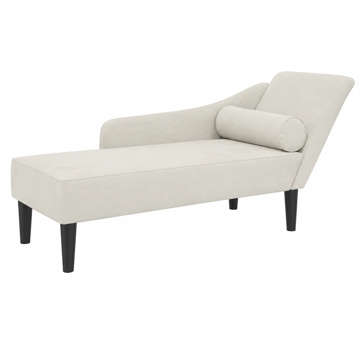 Chaise de détente avec coussins velours crème