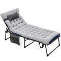 Chaise Longue Inclinable de Jardin avec Matelas et Appuie-tête