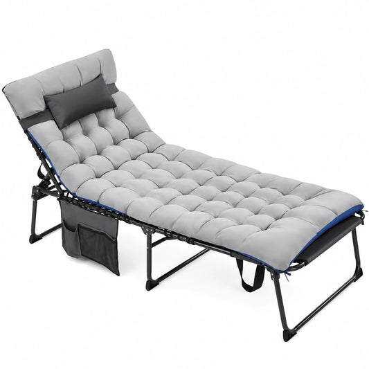 Chaise Longue Inclinable de Jardin avec Matelas et Appuie-t¨ºte