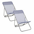 Lot de 2 chaises longues pliantes multi-positions pour jardin - Bleu Océan