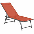Lot de 2 chaises longues de jardin inclinables en acier et toile