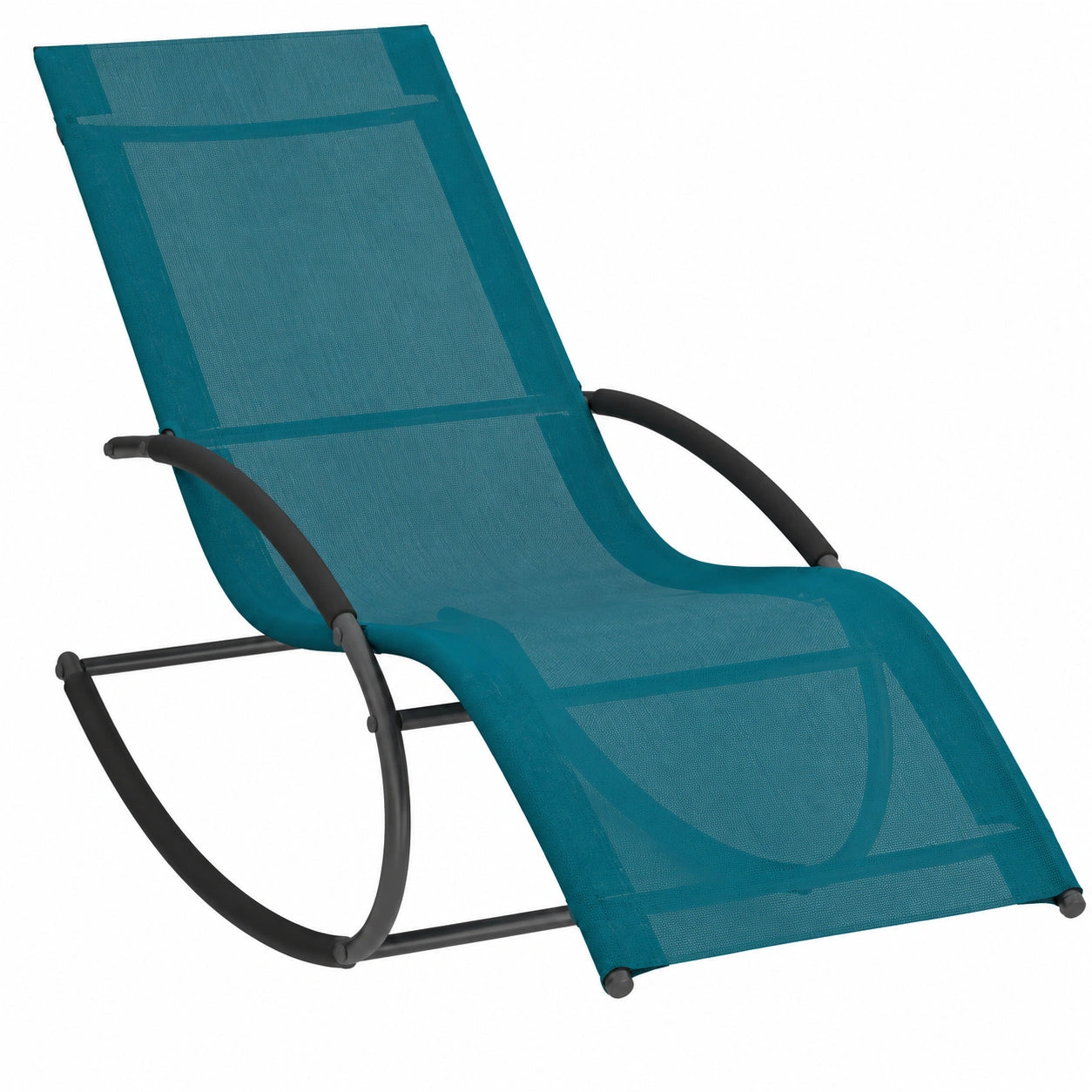 Lot de 2 chaises longues de jardin avec bascule
