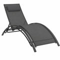 Lot de 2 chaises longues de jardin inclinables avec coussin