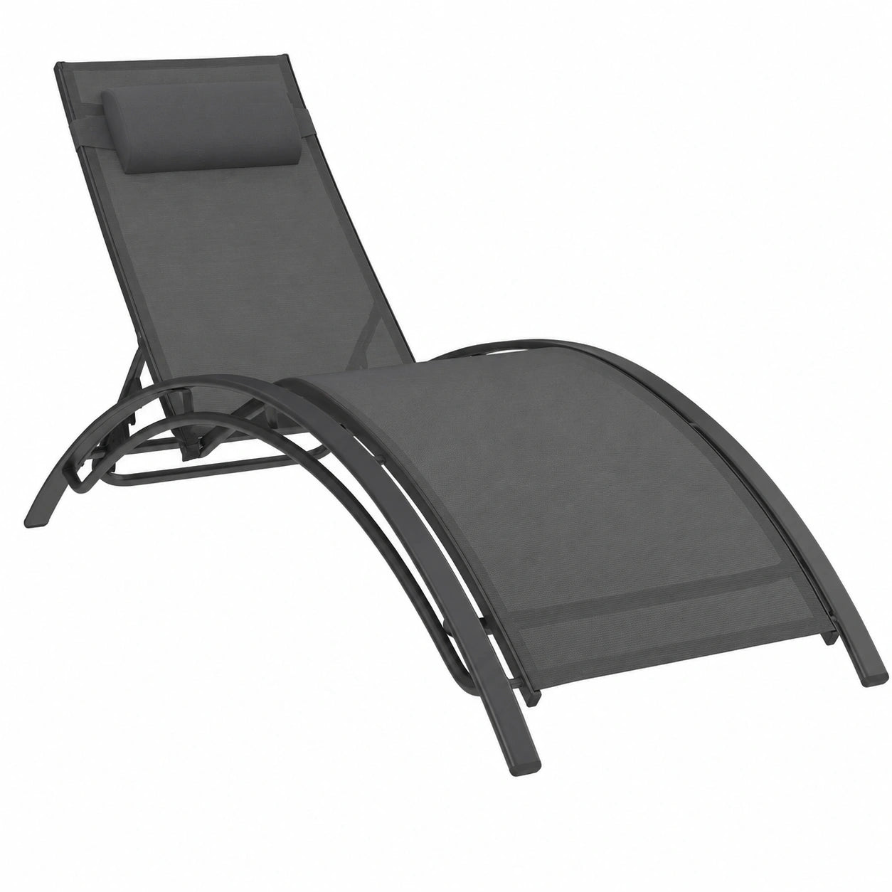 Lot de 2 chaises longues de jardin inclinables avec coussin