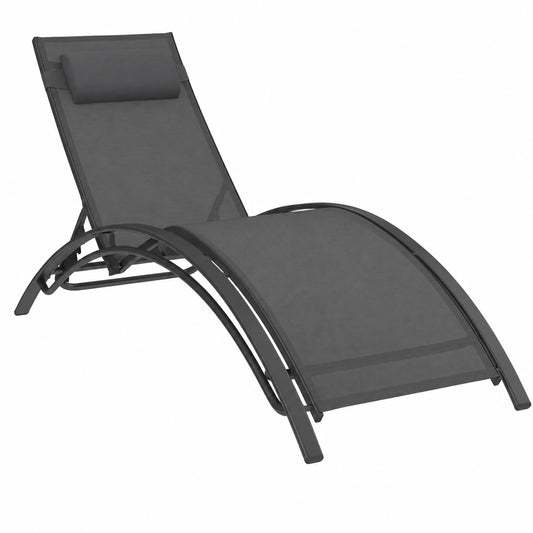 Lot de 2 chaises longues de jardin inclinables avec coussin