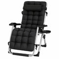 Chaise longue inclinable extérieure avec porte-gobelet, transat réglable pour jardin, supporte jusqu'à 200 kg