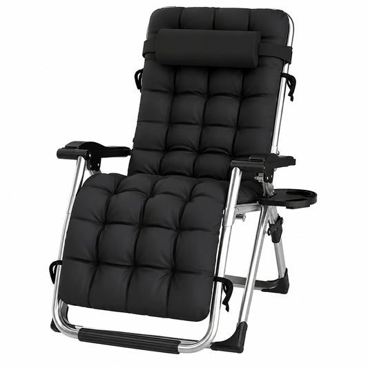 Chaise longue inclinable ext¨¦rieure avec porte-gobelet, transat r¨¦glable pour jardin, supporte jusqu'¨¤ 200 kg