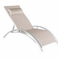 Chaise Longue Bain de Soleil avec Appuie-tête Ajustable pour Jardin