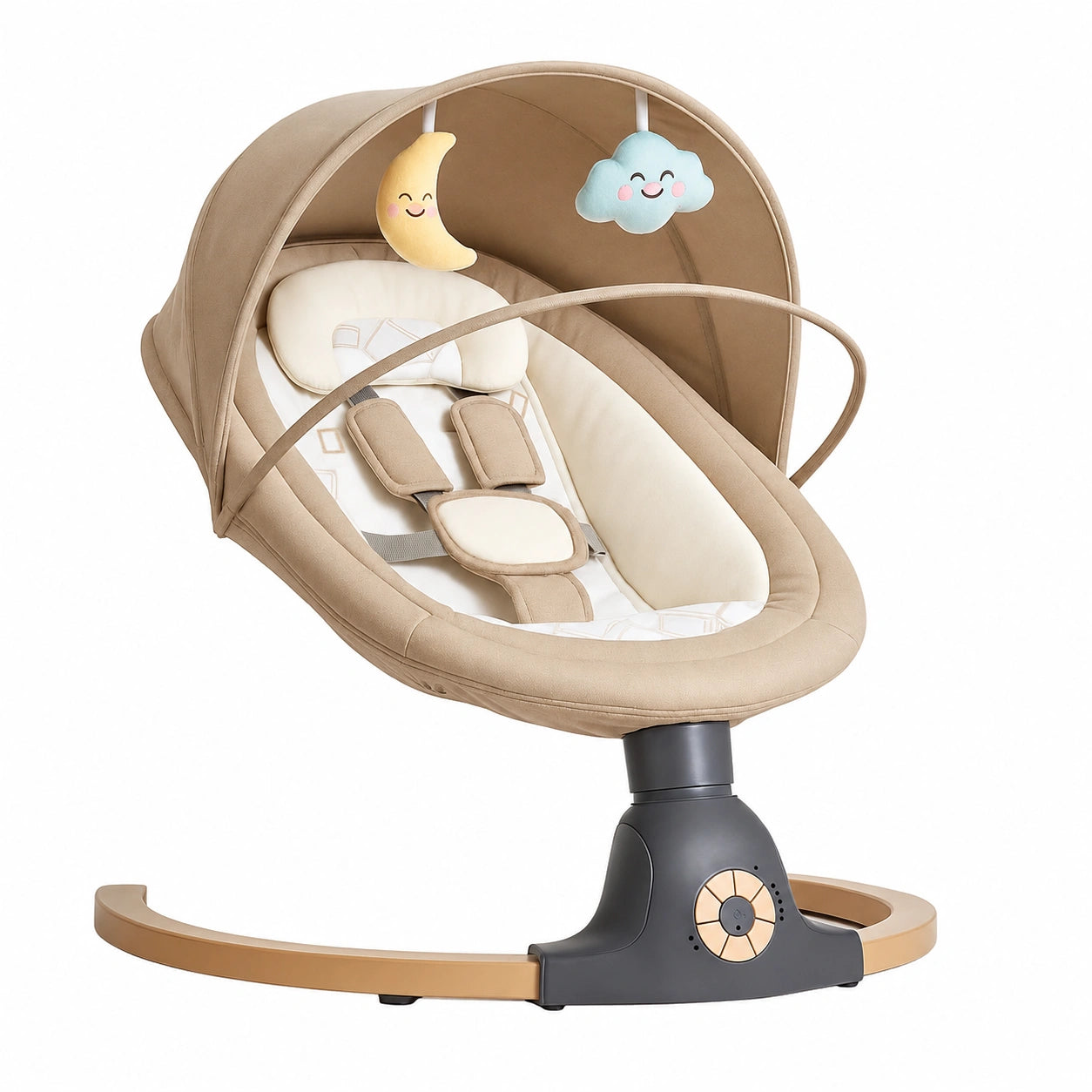 Balancelle Électrique pour Bébé avec Télécommande et Bluetooth, Jusqu'à 9kg, Harnais 5 Points