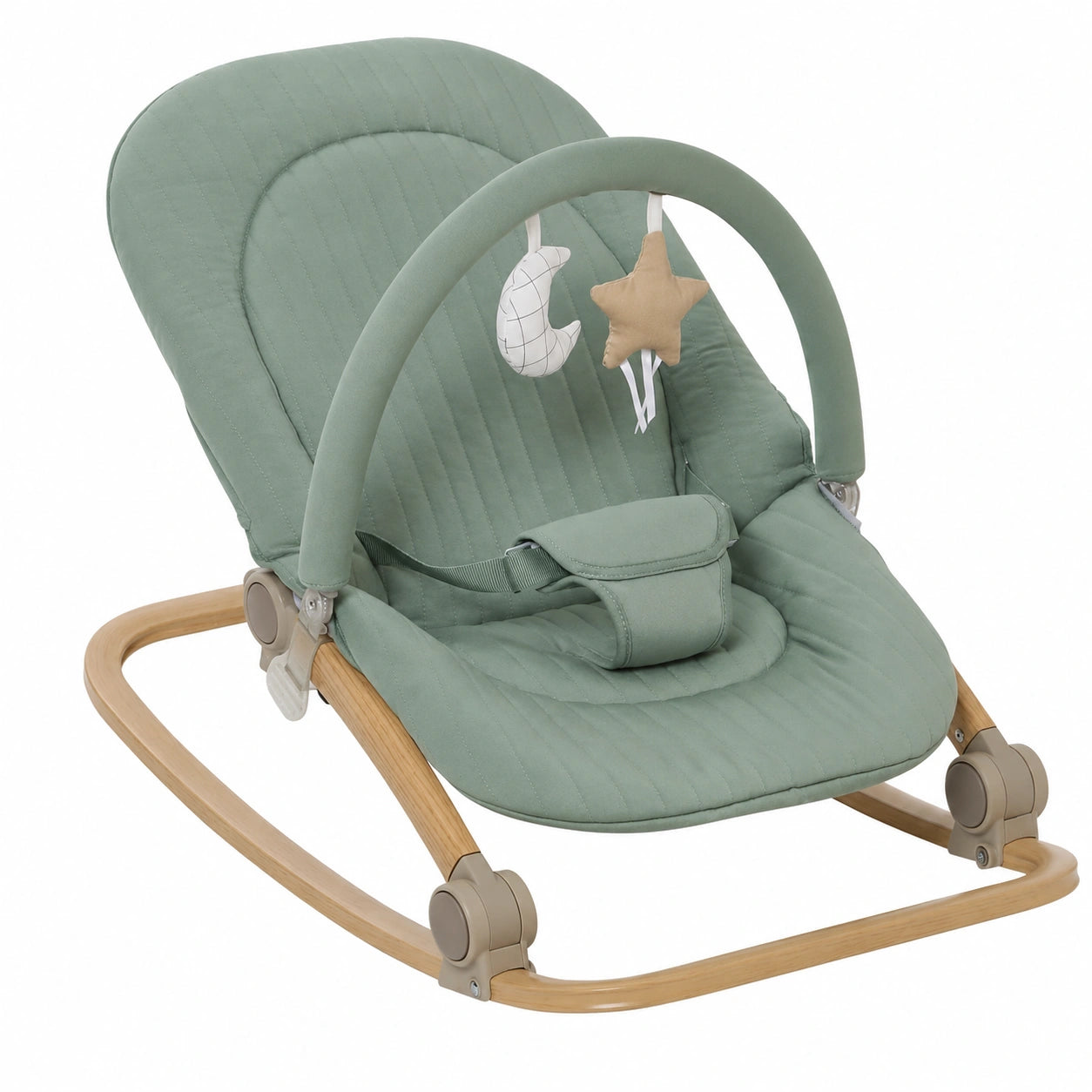 Chaise longue bébé avec arche de jeu, tilleul
