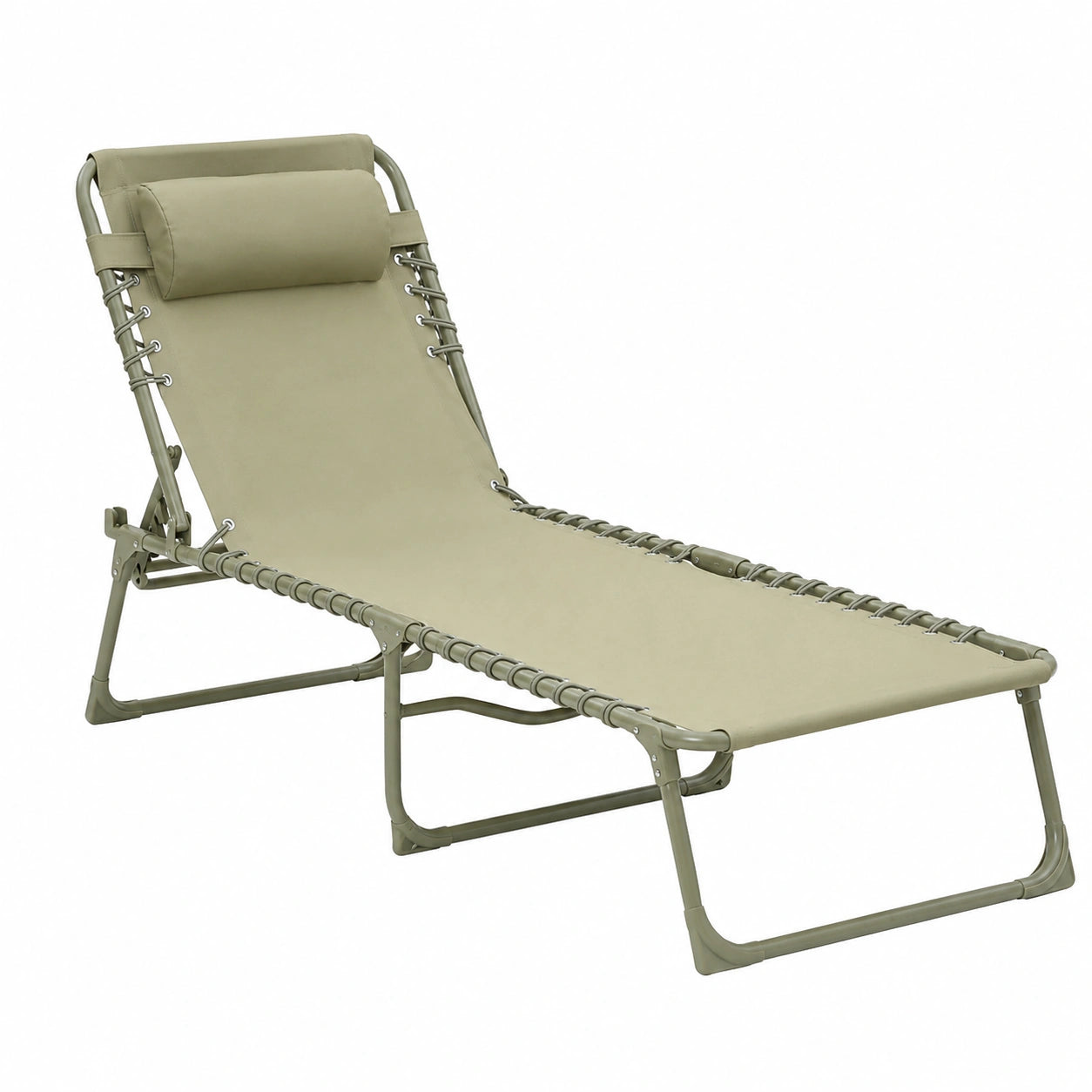 Chaise Longue Pliante avec Toile Résistante pour Extérieur