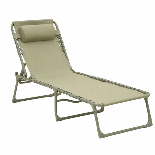 Chaise Longue Pliante avec Toile R¨¦sistante pour Ext¨¦rieur
