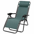 Chaise Longue Pliable de Jardin avec Accoudoirs Réglables, Vert