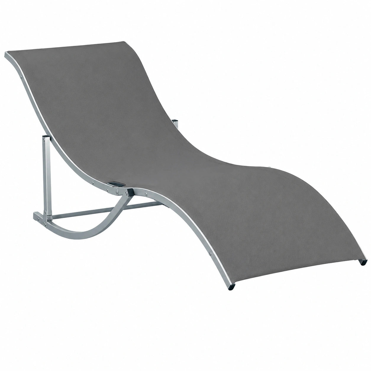 Chaises Longues Pliables pour Jardin et Patio, Aluminium et Textilène, Capacité 120 kg, Anthracite