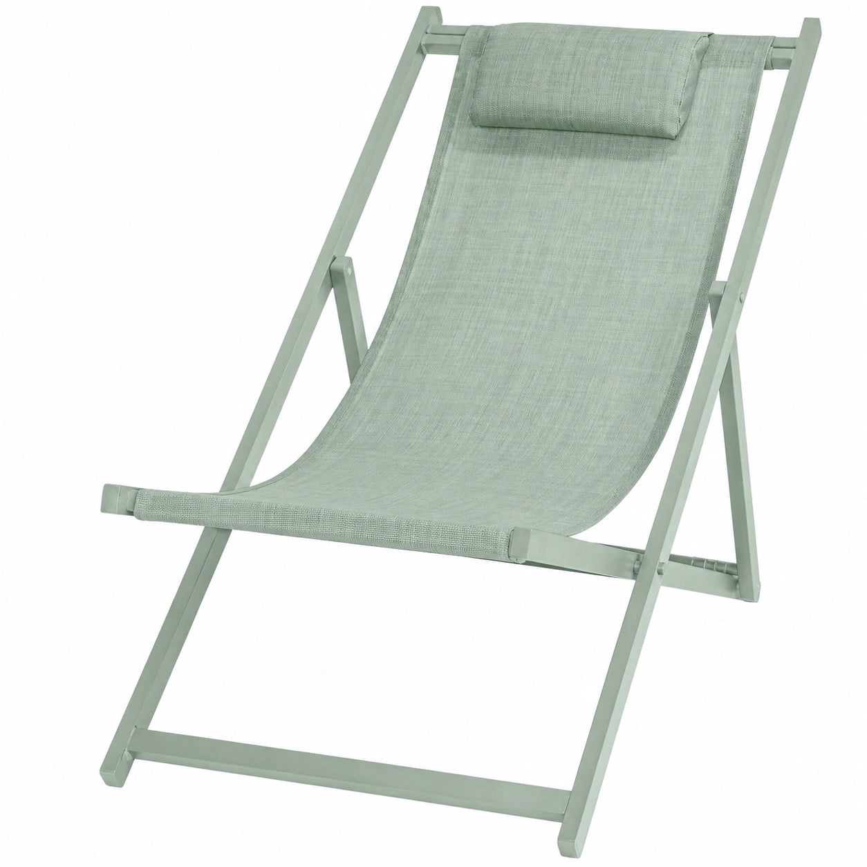Chaises Longues Pliantes en Aluminium avec Dossier Réglable Vert