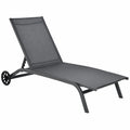 Chaise Longue Extérieure Réglable pour Jardin et Piscine, 150 kg