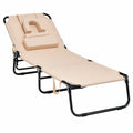 Chaise Longue Pliante Réglable avec Trou pour Visage et Coussins Amovibles