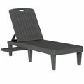 Ensemble de 2 chaises longues inclinables pour extérieur avec plateau latéral