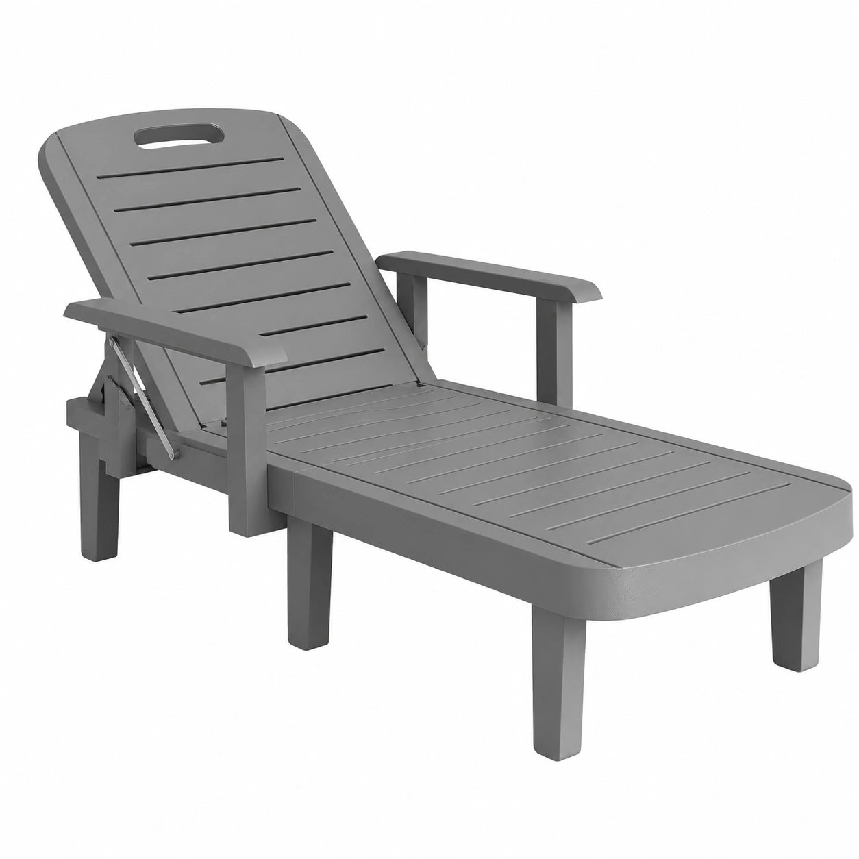 Lot de 2 Chaises Longues avec Dossier Réglable et Tablettes Pliables pour Jardin