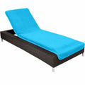 Housse de protection pour chaise longue en éponge de coton turquoise 75x200 cm