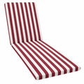 Coussin Rembourré Amovible pour Chaise Longue, 190x60 cm, Coton, Blanc et Bordeaux