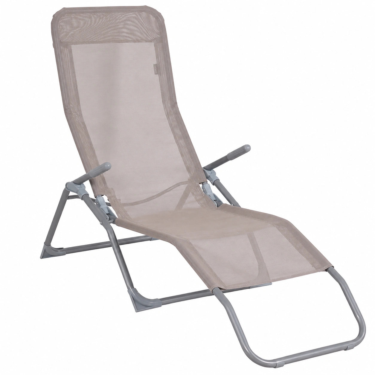 Lot de 4 chaises longues pliantes en textilène 2 positions