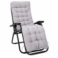 Coussins confortables pour transat extérieur 170x53x8 cm gris