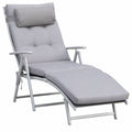 Chaise Longue Pliable avec Dossier Réglable et Matelas Confortable