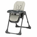 Chaise Haute Bébé 2 en 1 Ergonomique et Confortable, Inclinable et Pliable, Hauteur Réglable, Repose-Pieds, Plateau Amovible, Inclus Jouets, Couleur Grise