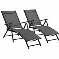 Lot de 2 Chaises Longues Pliables Réglables pour Jardin et Piscine