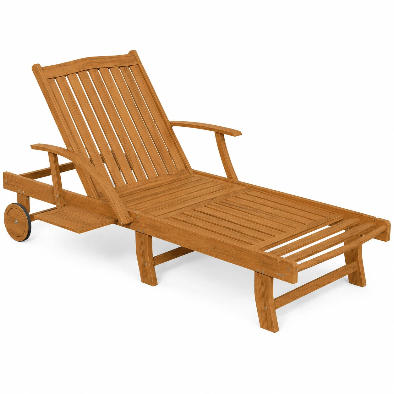 Ensemble de 2 Transats en Bois d'Acacia avec Table Réglable