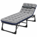 Lit de camp pliable avec matelas et dossier réglable