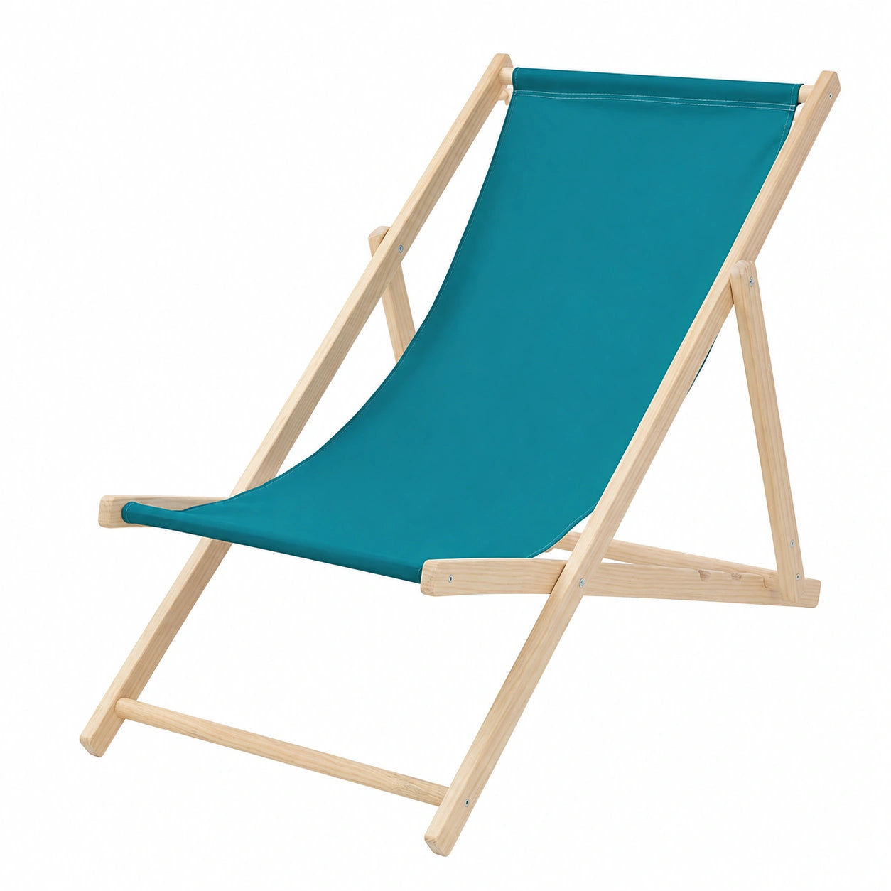 Lot de 4 chaises longues pliantes en bois, bleu pétrole, dossier ajustable, 3 positions, support jusqu'à 120kg, idéal pour plage, jardin, terrasse, camping