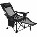 Chaise Longue de Camping Inclinable 4 Positions avec Repose-Pieds