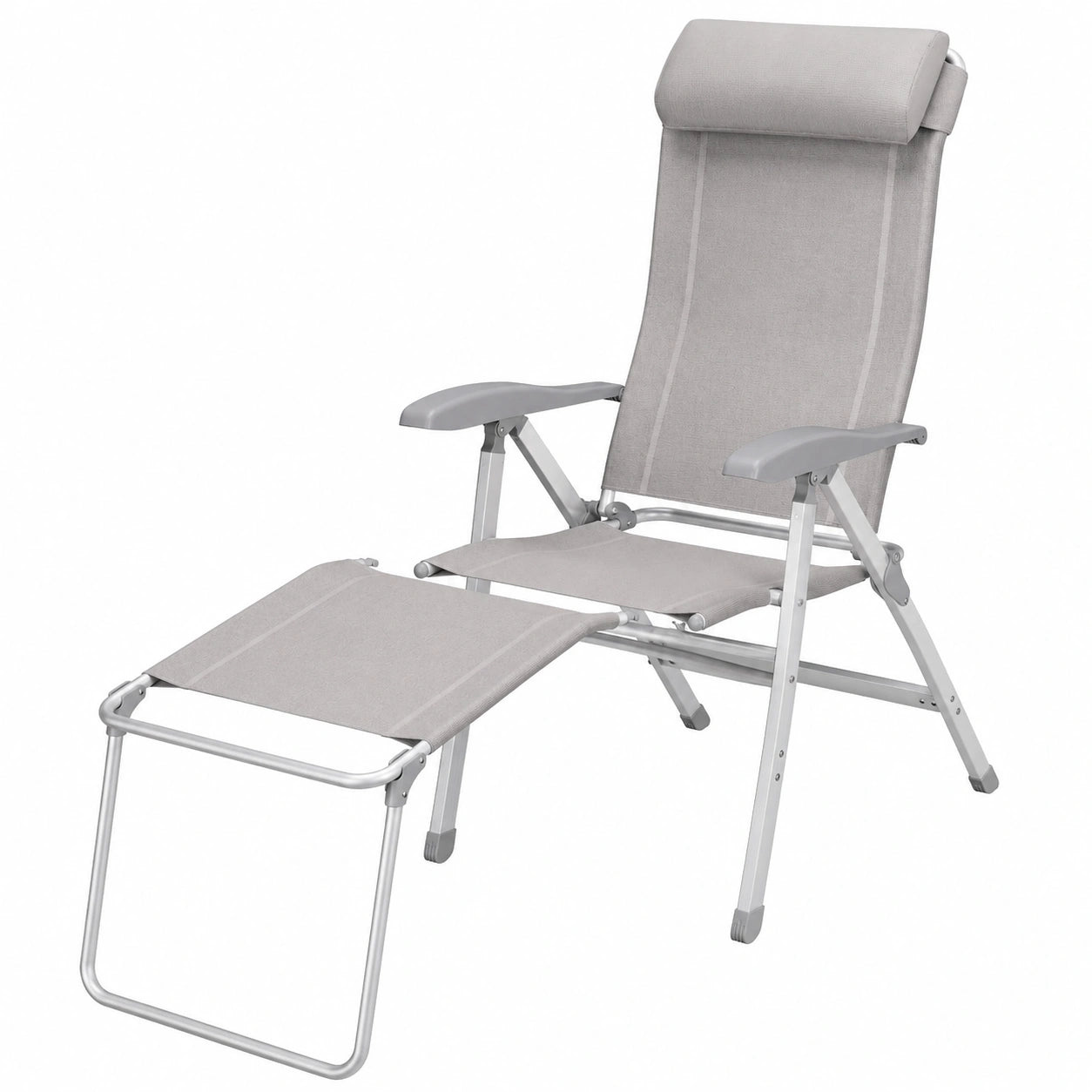 Chaise de camping pliante confortable avec repose-pieds et dossier réglable pour jardin