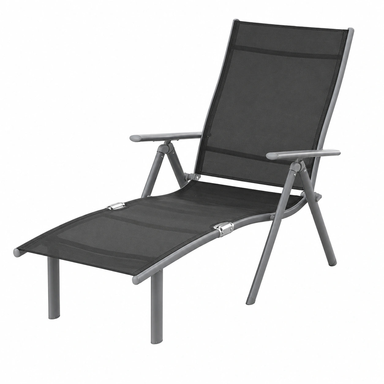 Chaises Longues Extérieures Pliables avec Dossier Réglable, 7 Positions