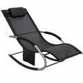 Lot de 2 transats pliables ergonomiques pour jardin et plage, noir