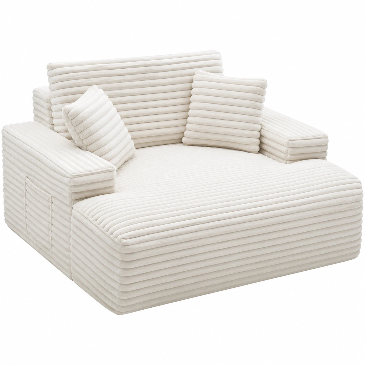 Chaise Longue Intérieure Moderne avec Coussins, Beige