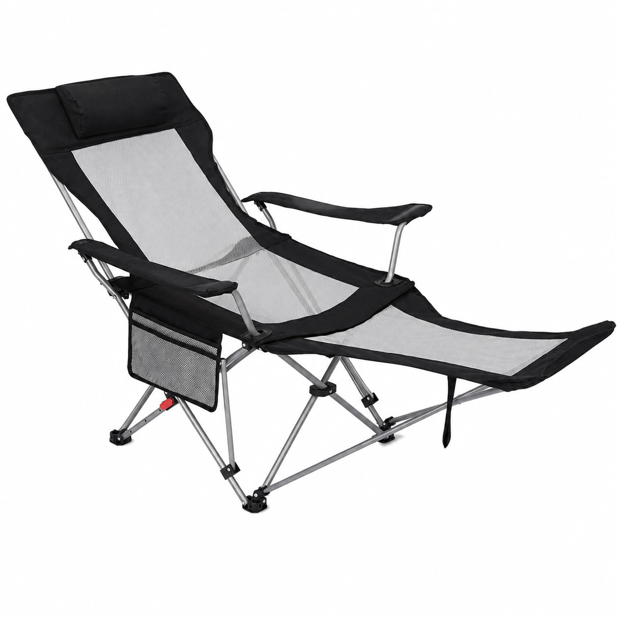 Chaise de camping confortable avec repose-pieds et dossier ajustable